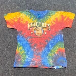 Colortone Uncle Wills Pancake House Shirt Sz M Youth Rainbow Tie Dye Beach Haven